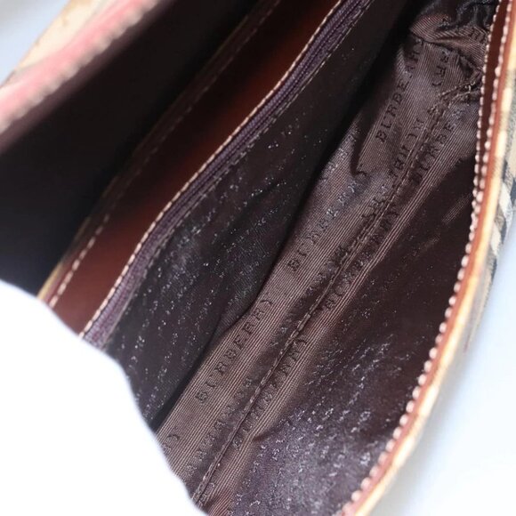 BURBERRY Nova Check Shoulder Bag PVC Leather Beige - Picture 14 of 16